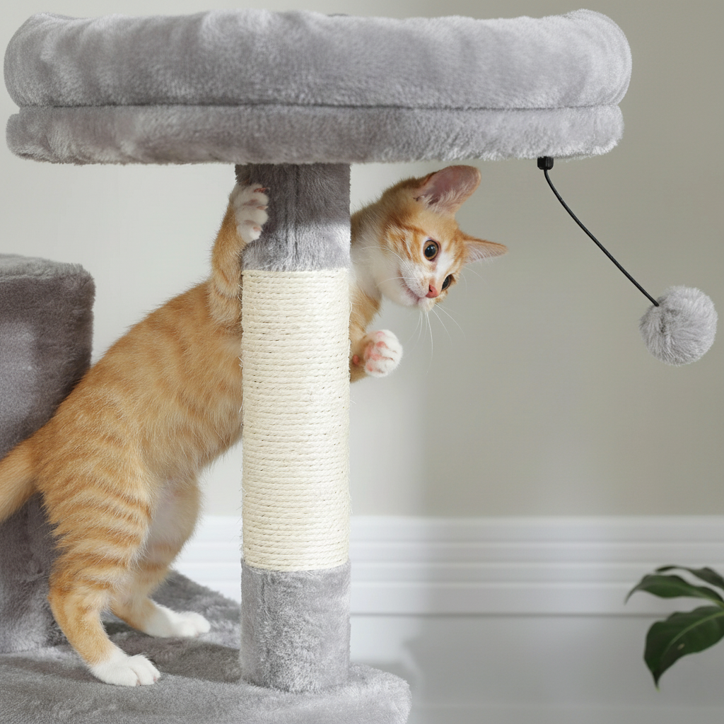 Fauneo gris chat joue