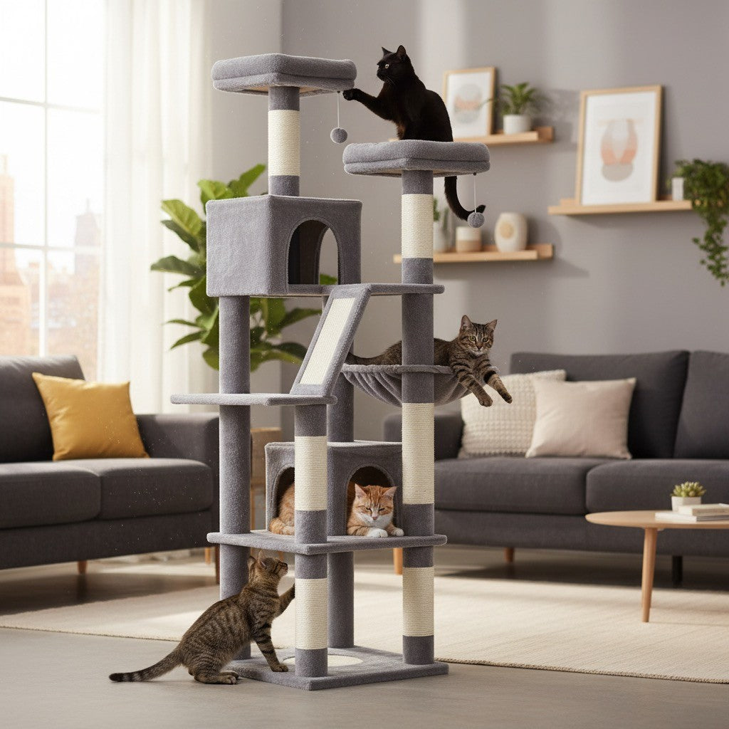 Fauneo — L’aventure, le confort et le griffoir réunis en un seul arbre.